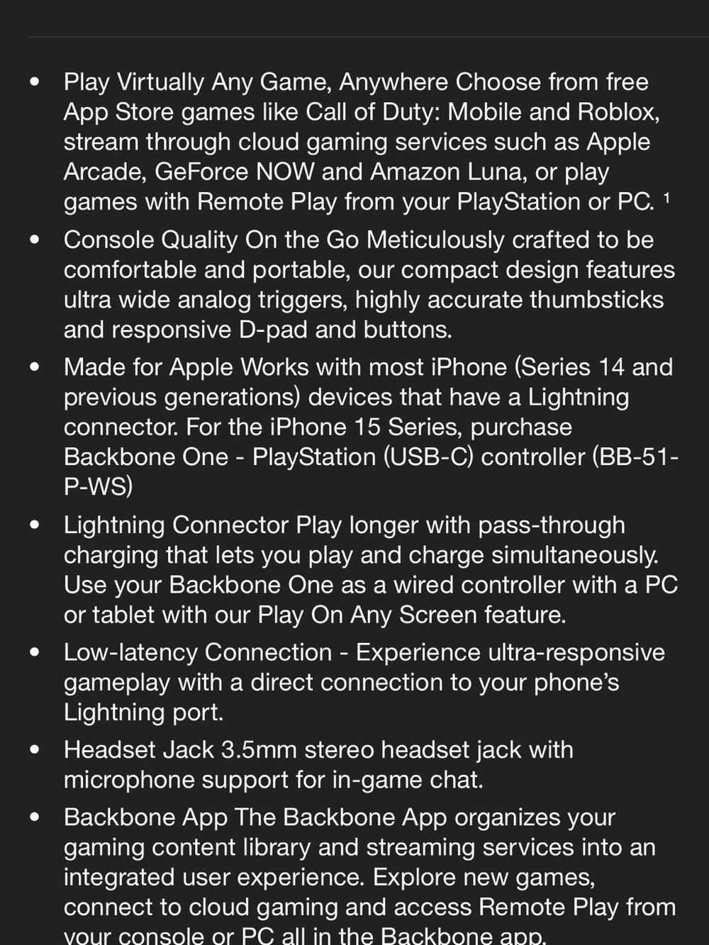 Backbone One Mobile Controller for iPhone - Picture 3 of 5